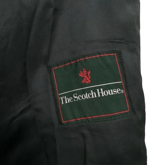 Vintage Women's Blazer Scotch House Wool Cashmere Holiday Plaid Velvet Trim | L - Picture 8 of 12